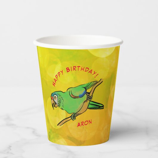 Happy Birthday Paprot Pappbecher (Vorderseite)