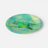 Happy Birthday Paprot Pappteller (Schrägansicht)