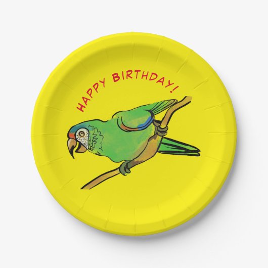 Happy Birthday Paprot Pappteller (Vorderseite)