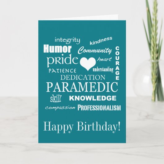 Happy Birthday/Paramedic/EMT Karte (Vorderseite)