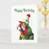 Happy Birthday Parrot Karte (Gelbe Blume)