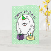 Happy Birthday Party American Eskimo Dog Eskie Karte (Gelbe Blume)