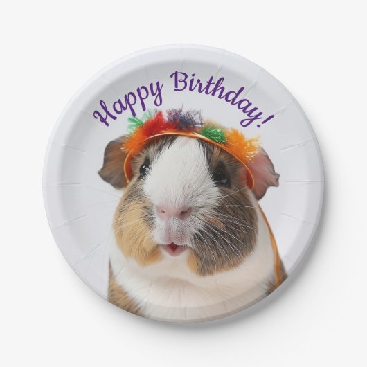 Happy Birthday - Party Animal Guinea Pig #2 Pappteller (Vorderseite)