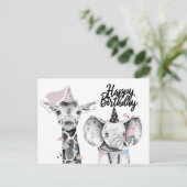 Happy Birthday Party Animals Postkarte (Stehend Vorderseite)