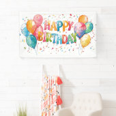 Happy Birthday Party Balloons Banner (Insitu)