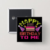 Happy Birthday Party Balloons Button (Vorne & Hinten)