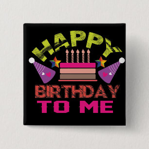 Happy Birthday Party Balloons Button