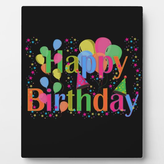 Happy Birthday Party Balloons Fotoplatte (Vorderseite)