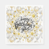 Happy Birthday Party Balloons Napkins Serviette (Vorderseite)
