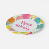 Happy Birthday Party Balloons Plate Pappteller (Schrägansicht)