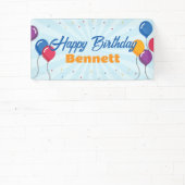 Happy Birthday Party Banner Signieren mit Balloons (InSitu)