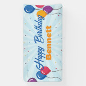 Happy Birthday Party Banner Signieren mit Balloons (Vertikal)