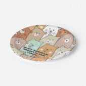 Happy Birthday Party Bears Pappteller (Schrägansicht)