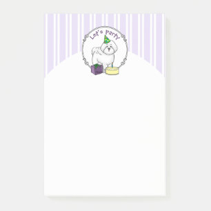 Happy Birthday Party Bichon Frise Dog - Niedlich Post-it Klebezettel