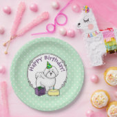 Happy Birthday (Party) Bichon Frise Hund - Niedlic Pappteller (Party)