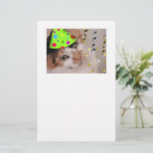 Happy Birthday Party Calico Cat Briefpapier (Stehend Vorderseite)