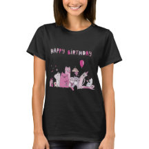 Happy Birthday Party Cat T - Shirt