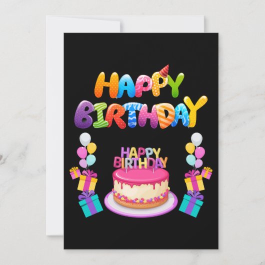 Happy Birthday Party Confetti Einladung (Vorderseite)