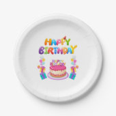 Happy Birthday Party Confetti Paper Tellers Pappteller (Vorderseite)