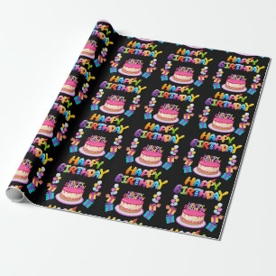 Happy Birthday Party Confetti Wrapping Paper Geschenkpapier