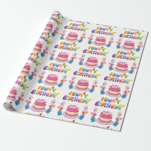 Happy Birthday Party Confetti Wrapping Paper Geschenkpapier