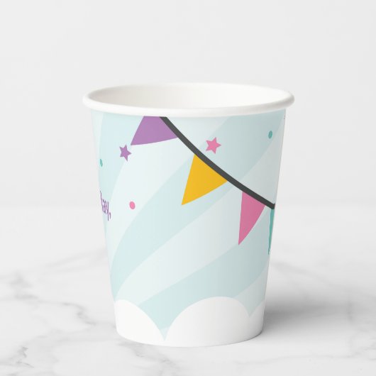 Happy Birthday Party Cup mit Balloons Pappbecher (Rückseite)