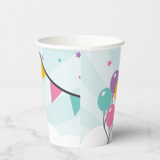 Happy Birthday Party Cup mit Balloons Pappbecher (Rechts)