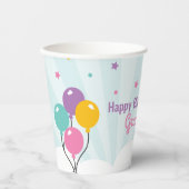 Happy Birthday Party Cup mit Balloons Pappbecher (Vorderseite)