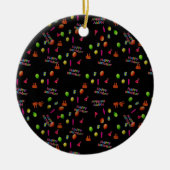 Happy Birthday Party Decor Balloons Hat Cake Text Keramik Ornament (Vorne)