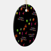 Happy Birthday Party Decor Balloons Hat Cake Text Keramik Ornament (Rechts)