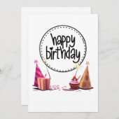 Happy Birthday Party Einladung (Vorne/Hinten)