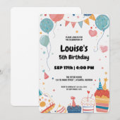 Happy Birthday Party Einladung (Vorne/Hinten)