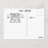 Happy Birthday Party farbenfrohe Brush Einladung Postkarte (Rückseite)