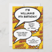 Happy Birthday Party Fun Comic Modernes Einladung (Vorderseite)