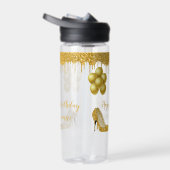 Happy Birthday Party Gold Glitzer Look Trinkflasche (Rechts)