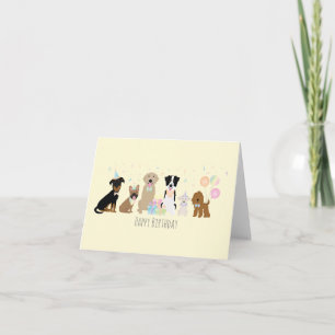 Happy Birthday Party Hunde Gelb Karte