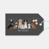Happy Birthday Party Hunde Geschenkanhänger (Vorderseite (Horizontal))