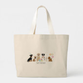 Happy Birthday Party Hunde Jumbo Stoffbeutel (Rückseite)