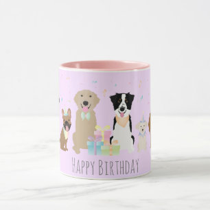 Happy Birthday Party Hunde Lila Tasse