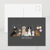 Happy Birthday Party Hunde Postkarte (Vorne/Hinten)