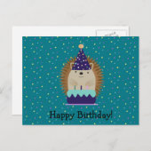 Happy Birthday Party Igel Postcard Feiertagspostkarte (Vorne/Hinten)
