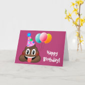 Happy Birthday Party Kacke Emoji Card Karte (Gelbe Blume)