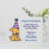 Happy Birthday Party Labrador Welpe Einladung (Stehend Vorderseite)