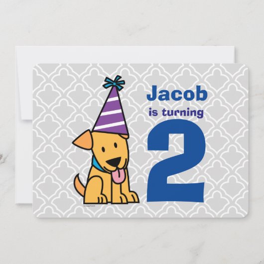 Happy Birthday Party Labrador Welpe Einladung (Rückseite)