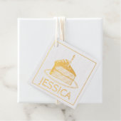 Happy Birthday Party Layer Cake Slice Candle Geschenkanhänger (Mit Box)