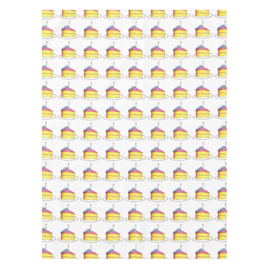 Happy Birthday Party Layer Cake Slice Muster Tischdecke (Vorderseite)