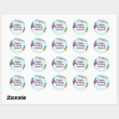 Happy Birthday Party Light Blue Balloons Sticker (Blatt)