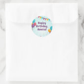 Happy Birthday Party Light Blue Balloons Sticker (Tasche)