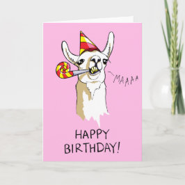 Happy Birthday Party Llama Card Karte