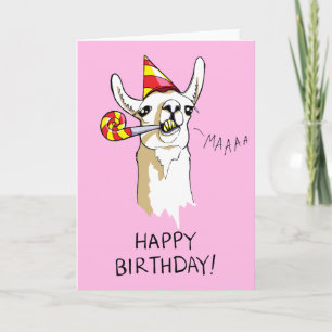 Happy Birthday Party Llama Card Karte